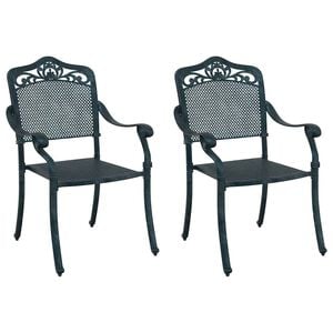 vidaXL Silla de Jard&iacute;n 2 pcs Verde 64 x 62 x 93cm Aluminio