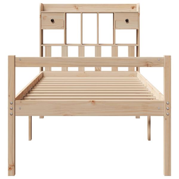 vidaXL Cama con estantería sin colchón madera maciza de pino 90x200 cm