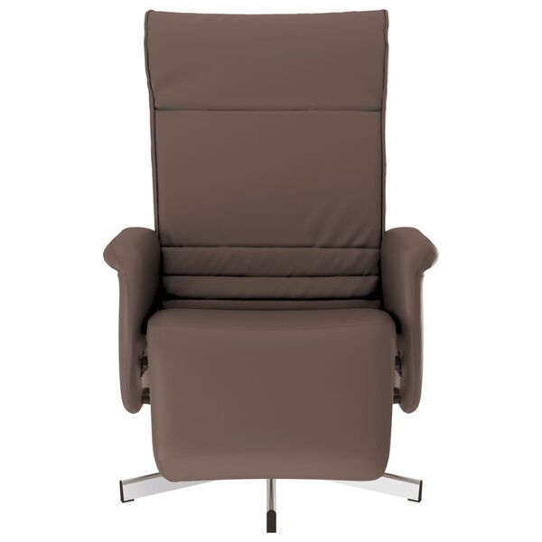vidaXL Sill&oacute;n reclinable con reposapi&eacute;s cuero sint&eacute;tico marr&oacute;n