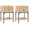 vidaXL Mesita noche 2 uds madera ingenier&iacute;a roble Sonoma 40,5x31x60 cm