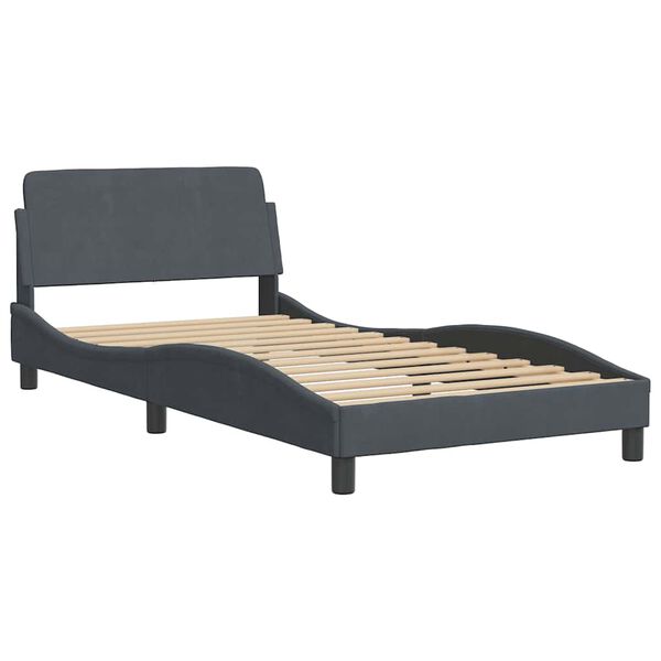 vidaXL Estructura de cama Dover terciopelo gris oscuro 100x203cm