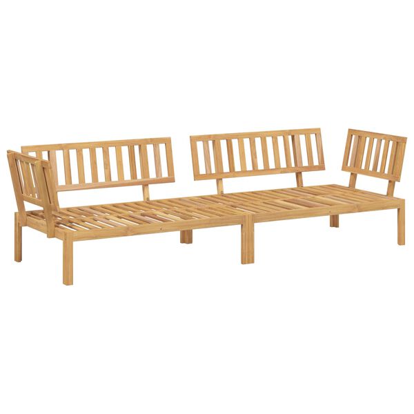 vidaXL Juego de Sof&aacute; con coj&iacute;n 2 pcs Taup&eacute; Madera de Acacia S&oacute;lida