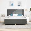 vidaXL Cama tipo Box Spring con colch&oacute;n Gris oscuro 180 x 200 cm tela