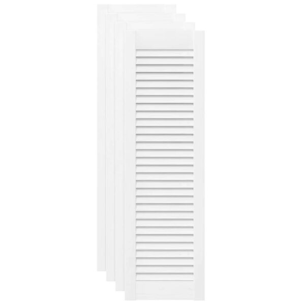 vidaXL Puerta de armario de lamas 4 uds blanco 99x29,5 cm