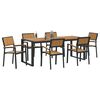 vidaXL Conjunto de Comedor de Jardín 7 pcs Negro