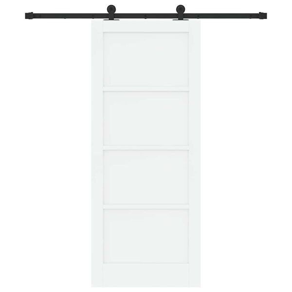 vidaXL Puerta Corredera y Negro 83 x 202 cm Madera de pino macizo