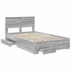 vidaXL Estructura de cama con cabecera Gris Sonoma 135 x 190 cm