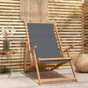 vidaXL Silla de playa plegable de madera maciza de teca gris