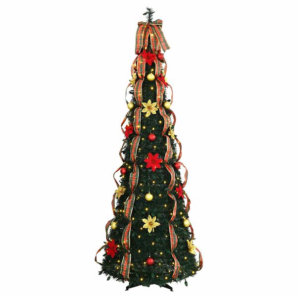 vidaXL Árbol de Navidad artificial con 150 LED Verde 180 cm PVC