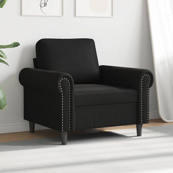 vidaXL Sill&oacute;n cuero sint&eacute;tico negro 60 cm