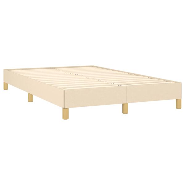 vidaXL Cama box spring con colch&oacute;n tela color crema 120x190 cm