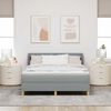vidaXL Cama tipo Box Spring con colch&oacute;n Gris claro 160 x 200 cm tela