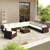 vidaXL Set muebles de jardín y cojines 12 pzas ratán sintético marrón