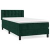 vidaXL Cama box spring con colch&oacute;n terciopelo verde oscuro 90x200 cm