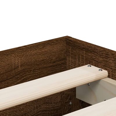 vidaXL Cama con cajones madera de ingeniería marrón roble 120x190 cm
