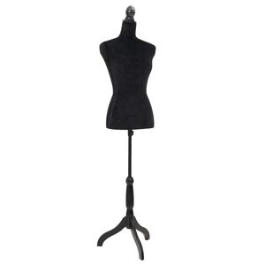 vidaXL Maniqu&iacute; de busto de mujer de modista negro