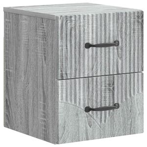 vidaXL Mesita de Noche de Pared Gris Sonoma 34,5 x 33 x 40 cm