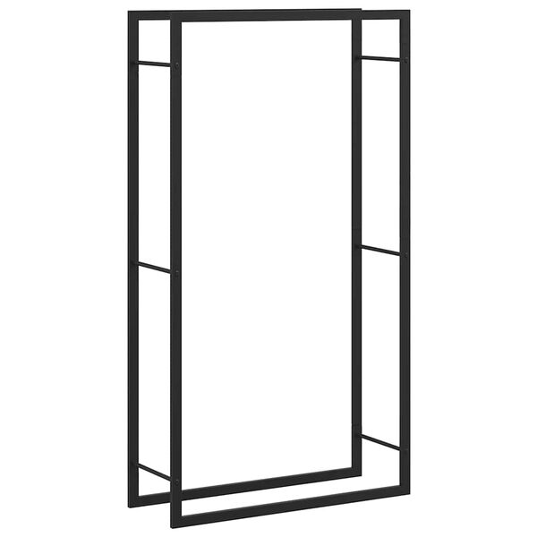 vidaXL Le&ntilde;ero negro mate 80x28x154 cm acero