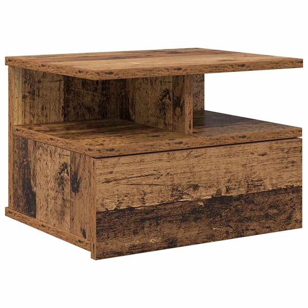 vidaXL Mesita Flotante con caj&oacute;n Madera vieja 40 x 31 x 28 cm