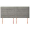 vidaXL Cabecero con orejas de terciopelo gris claro 203x16x118/128 cm