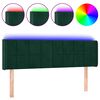 vidaXL Cabecero con LED de terciopelo verde oscuro 147x16x78/88 cm
