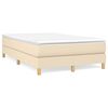 vidaXL Cama box spring con colch&oacute;n tela color crema 120x190 cm
