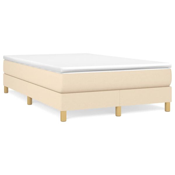 vidaXL Cama box spring con colch&oacute;n tela color crema 120x190 cm