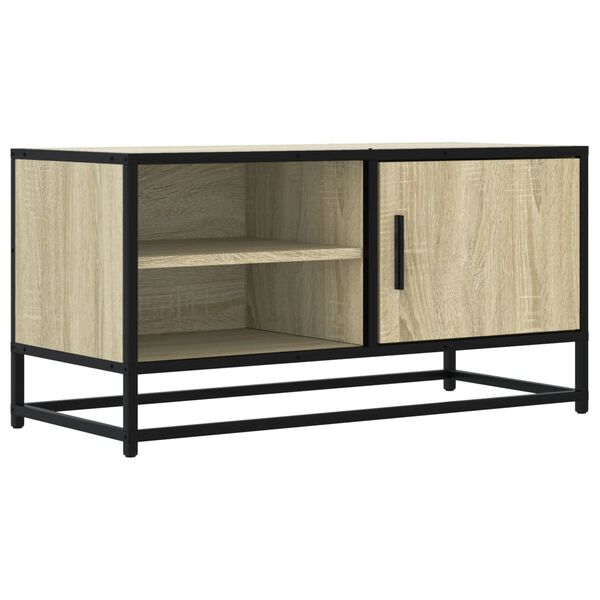 vidaXL Mueble TV metal y madera ingenier&iacute;a roble Sonoma 80x34,5x40 cm