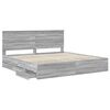 vidaXL Estructura de cama Gris Sonoma 200 x 200 cm Madera Ingenieril