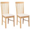 vidaXL Sillas de comedor con cojines 2 uds madera maciza caucho