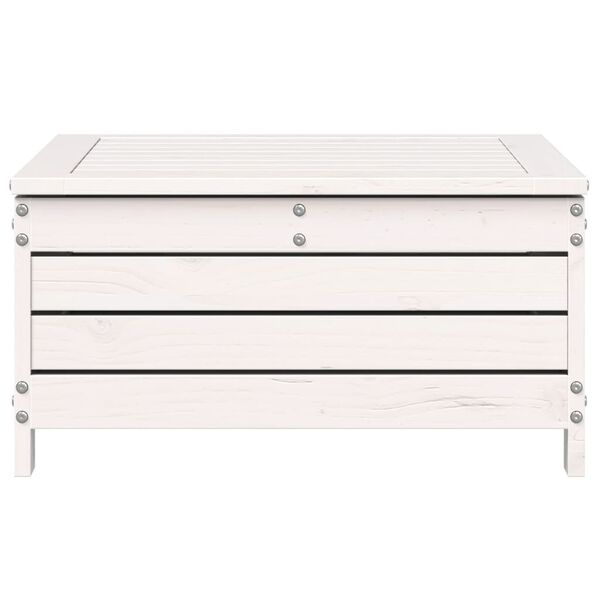 vidaXL Taburete de jardín madera maciza de pino blanco 62x63,5x32 cm