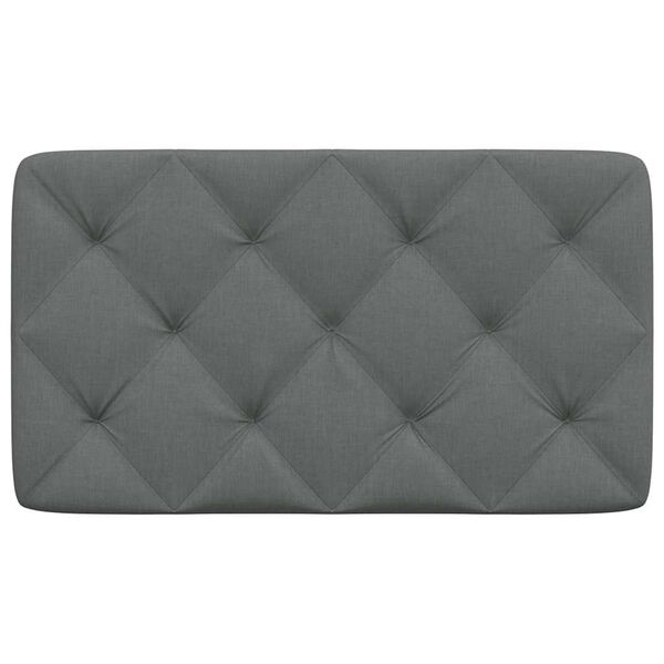 vidaXL Cabecero de cama acolchado tela gris oscuro 80 cm