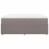 vidaXL Cama box spring con colch&oacute;n tela gris taupe 180x200 cm
