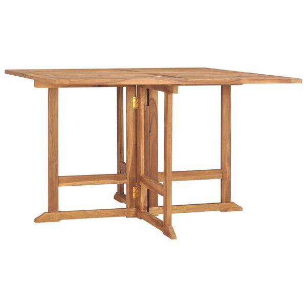 vidaXL Mesa de comedor plegable para jard&iacute;n madera teca 120x120x75 cm