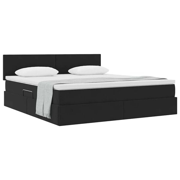 vidaXL Cama con almacenamiento Negro 160 x 200 cm Terciopelo