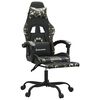 vidaXL Silla gaming con reposapi&eacute;s cuero sint&eacute;tico negro camuflaje