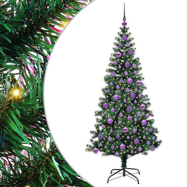 vidaXL Árbol de Navidad Artificial Preiluminado Verde 180 cm