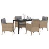 vidaXL Conjunto de Comedor de Jard&iacute;n 5 pcs Beige rat&aacute;n sint&eacute;tico