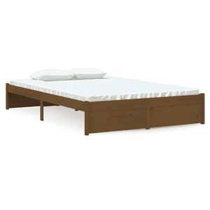 vidaXL Estructura cama sin colch&oacute;n madera maciza marr&oacute;n miel 120x190cm