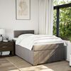 vidaXL Cama box spring con colch&oacute;n tela gris taupe 120x200 cm