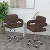 vidaXL Sillas de comedor giratorias 2 unidades cuero sint&eacute;tico marr&oacute;n