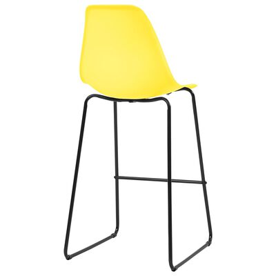 vidaXL Juego de mesa alta y taburetes 3 piezas plástico amarillo