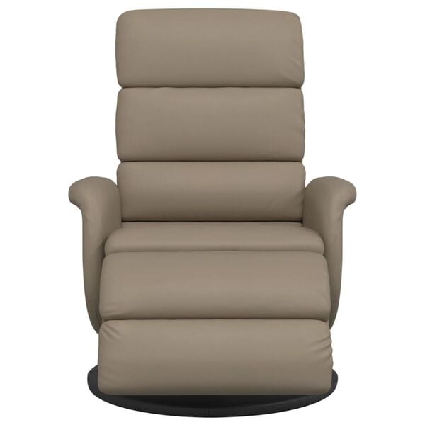 vidaXL Sill&oacute;n reclinable con reposapi&eacute;s cuero sint&eacute;tico capuchino