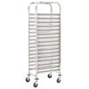 vidaXL Carrito de cocina 16 bandejas acero inoxidable 38x55x163 cm