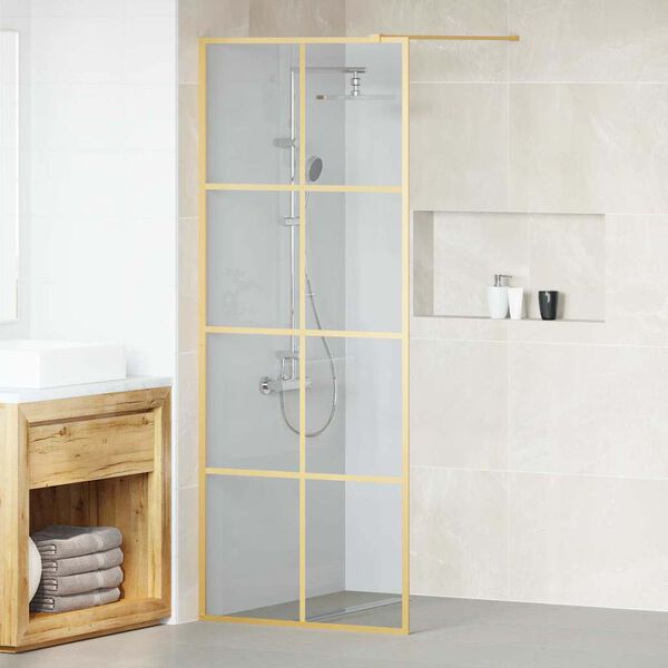 vidaXL Pared de Ducha Walk-in Dorado 80 x 195 cm vidrio templado