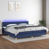 vidaXL Cama box spring con colch&oacute;n y LED tela azul 200x200 cm