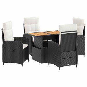 vidaXL Juego de comedor para exteriores 5 uds. Negro y Crema