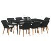 vidaXL Conjunto de Comedor de Jard&iacute;n 9 pcs Negro rat&aacute;n sint&eacute;tico