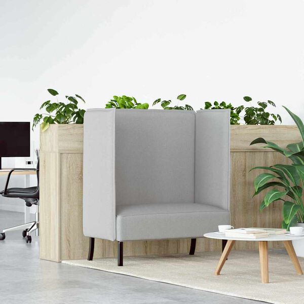 vidaXL Sofa de Espalda Alta 101cm Gris nube tela