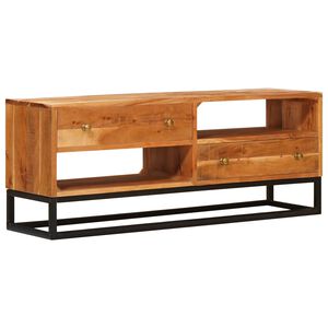 vidaXL Mueble de TV Natural 110 x 30 x 44 cm Madera de Acacia S&oacute;lida